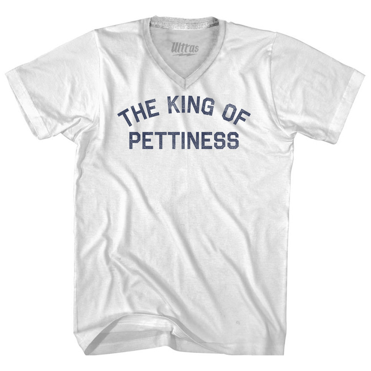 The King Of Pettiness Adult Tri-Blend V-neck T-shirt - White The King Of Pettiness Adult Tri-Blend V-neck T-shirt - White