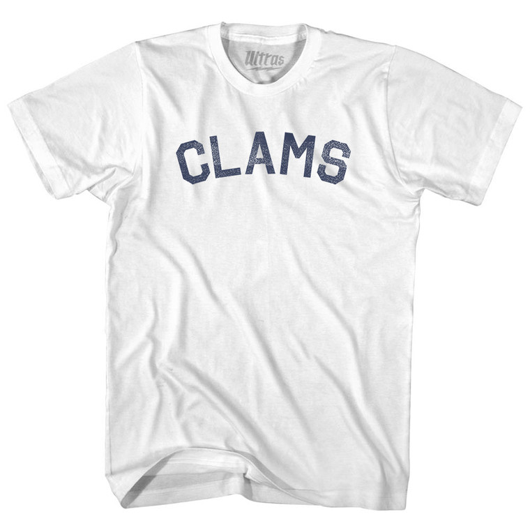 Clams Womens Cotton Junior Cut T-Shirt - White