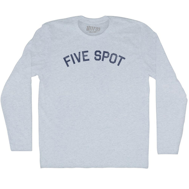 Five Spot Adult Tri-Blend Long Sleeve T-shirt - Athletic White