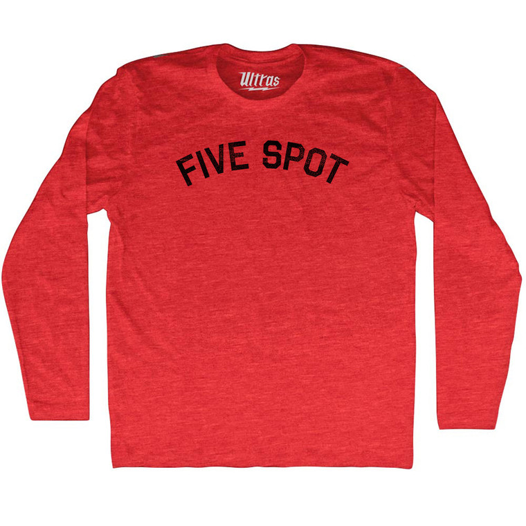Five Spot Adult Tri-Blend Long Sleeve T-shirt - Athletic Red