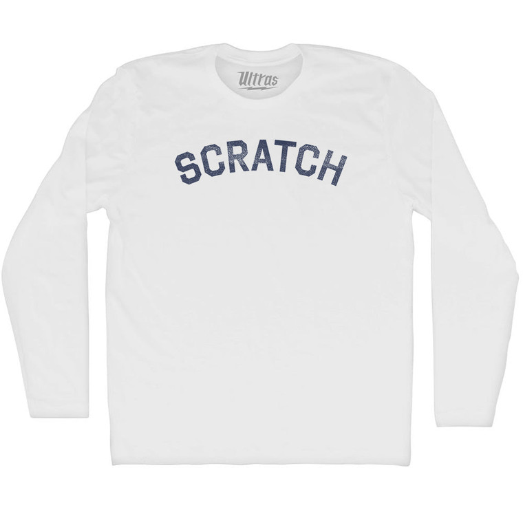 Scratch Adult Cotton Long Sleeve T-shirt - White