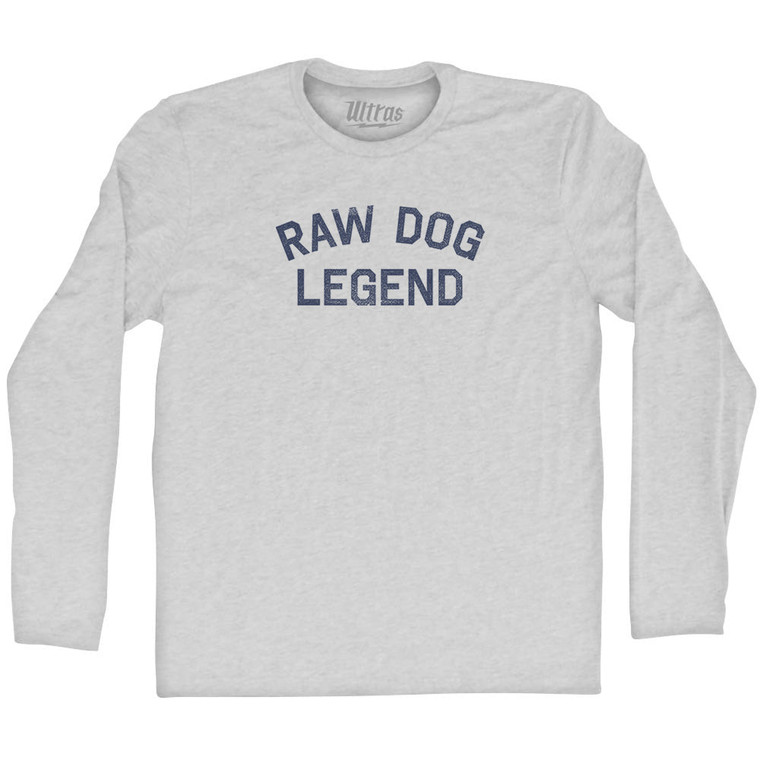 Raw Dog Legend Adult Cotton Long Sleeve T-shirt - Grey Heather