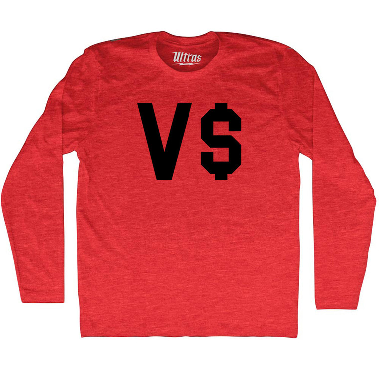 V Money Adult Tri-Blend Long Sleeve T-shirt - Athletic Red