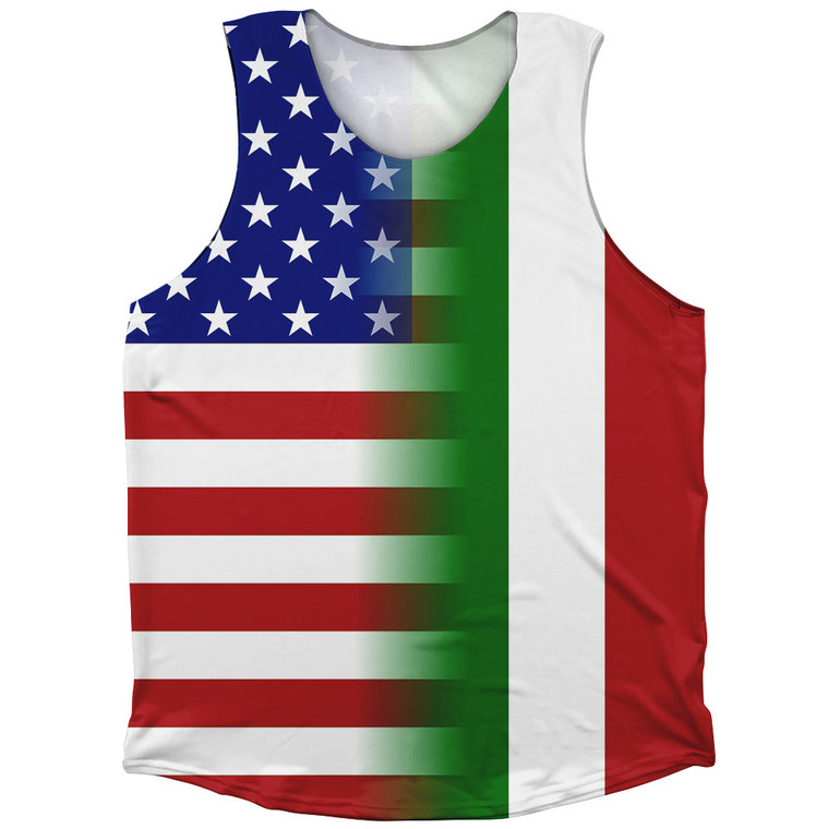 American Flag And Italy Flag Combination Athletic Tank Top