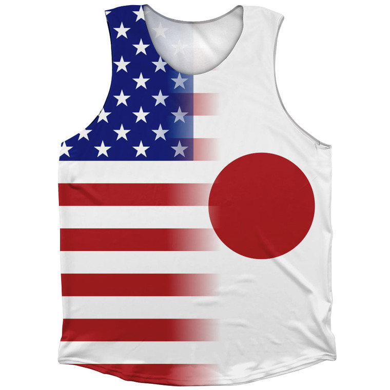 American Flag And Japan Flag Combination Athletic Tank Top