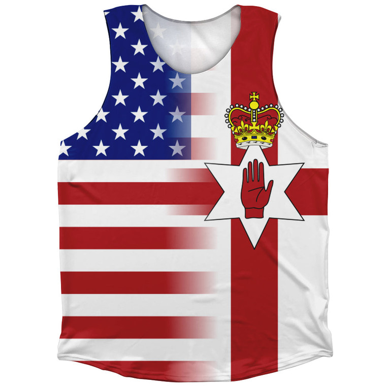 American Flag And Northern Ireland Flag Combination Athletic Tank Top