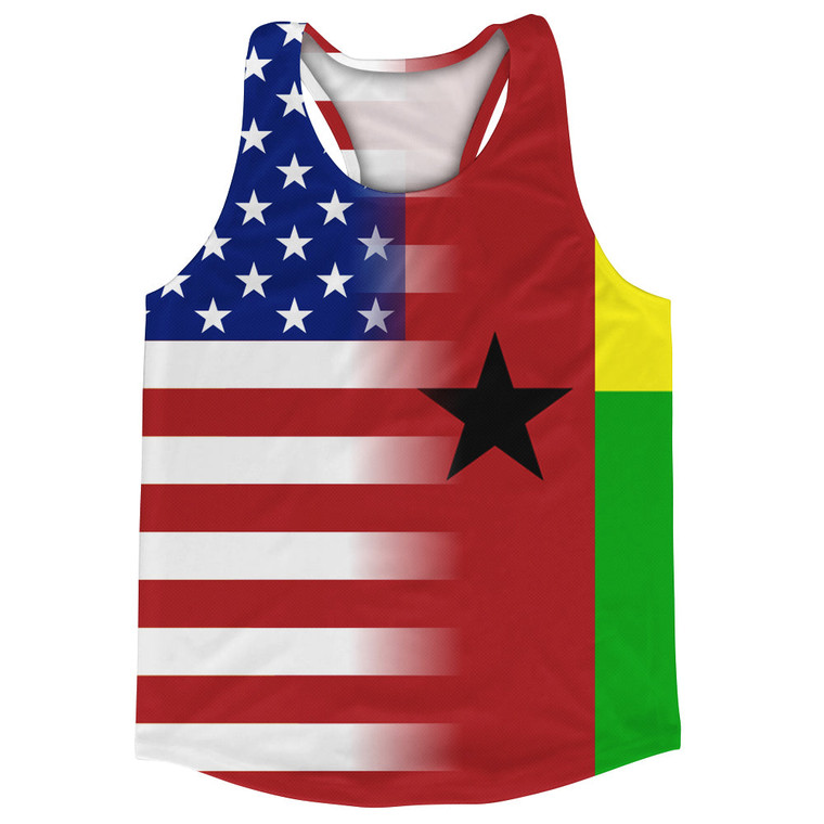American Flag And Guinea-Bissau Flag Combination Running Racerback Singlet Track Tank Top