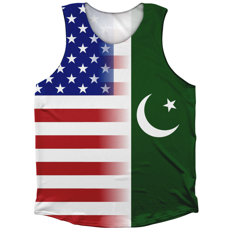 American Flag And Paistan Flag Combination Athletic Tank Top