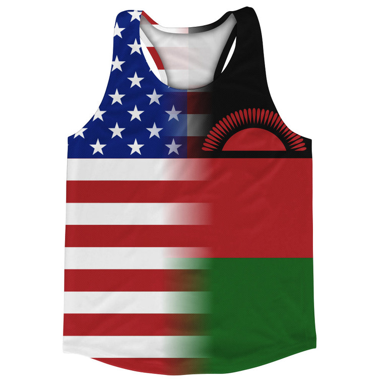 American Flag And Malawi Flag Combination Running Racerback Singlet Track Tank Top