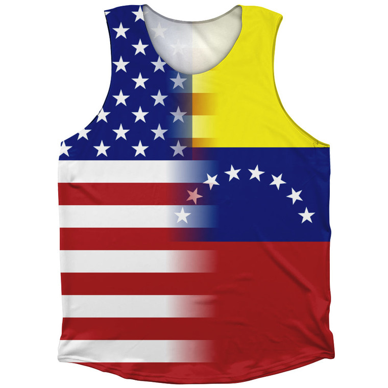 American Flag And Venezuela Flag Combination Athletic Tank Top