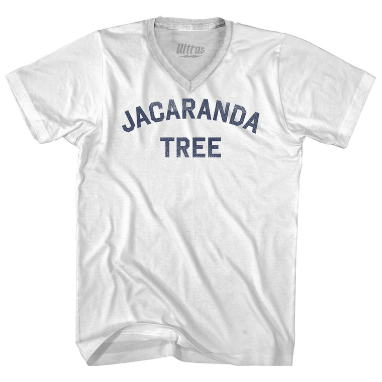 Jacaranda Tree Adult Tri-Blend V-neck T-shirt - White