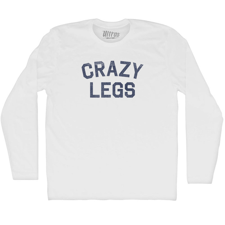 Crazy Legs Adult Cotton Long Sleeve T-shirt - White