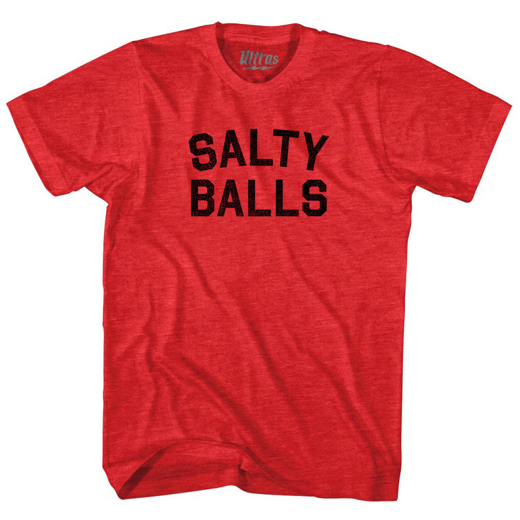 Salty Balls Adult Tri-Blend T-shirt - Athletic Red