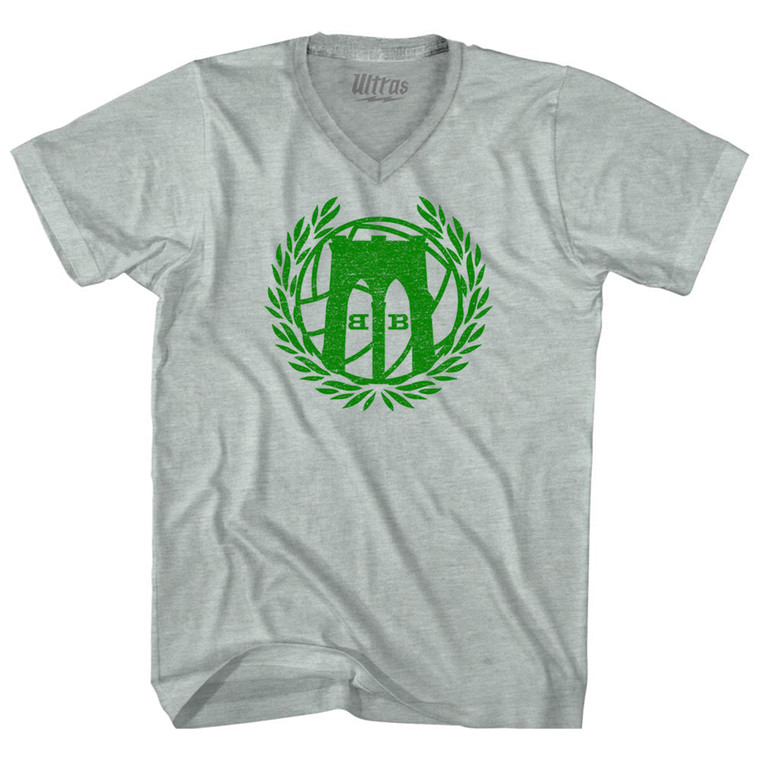 Borough Boys New York Soccer Adult Tri-Blend V-neck T-shirt - Athletic Cool Grey