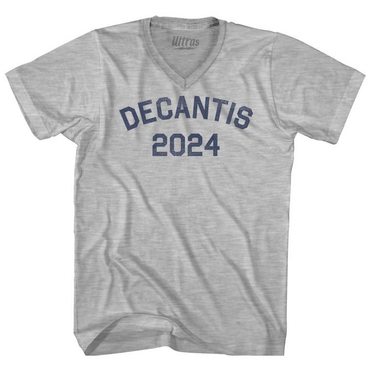 Decantis 2024 Adult Cotton V-neck T-shirt - Grey Heather