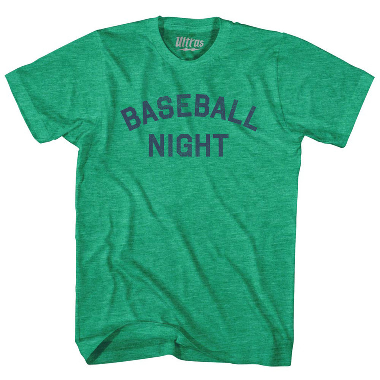 Baseball Night Adult Tri-Blend T-shirt - Athletic Green