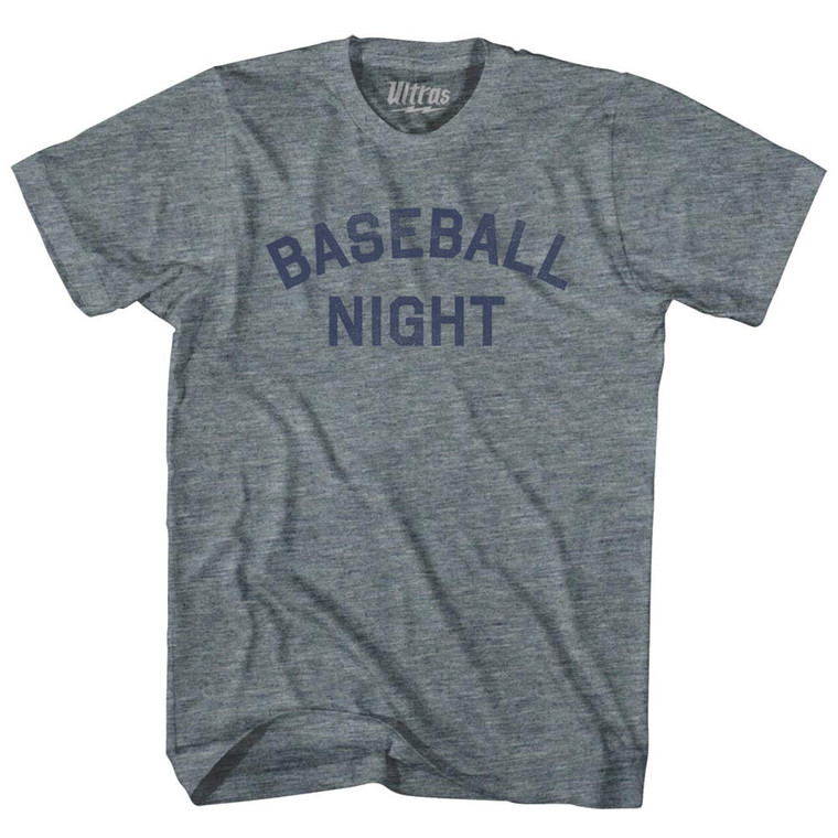 Baseball Night Youth Tri-Blend T-shirt - Athletic Grey