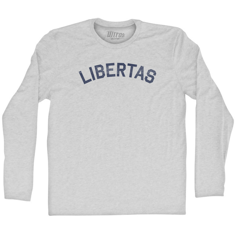 Libertas Adult Cotton Long Sleeve T-shirt - Grey Heather