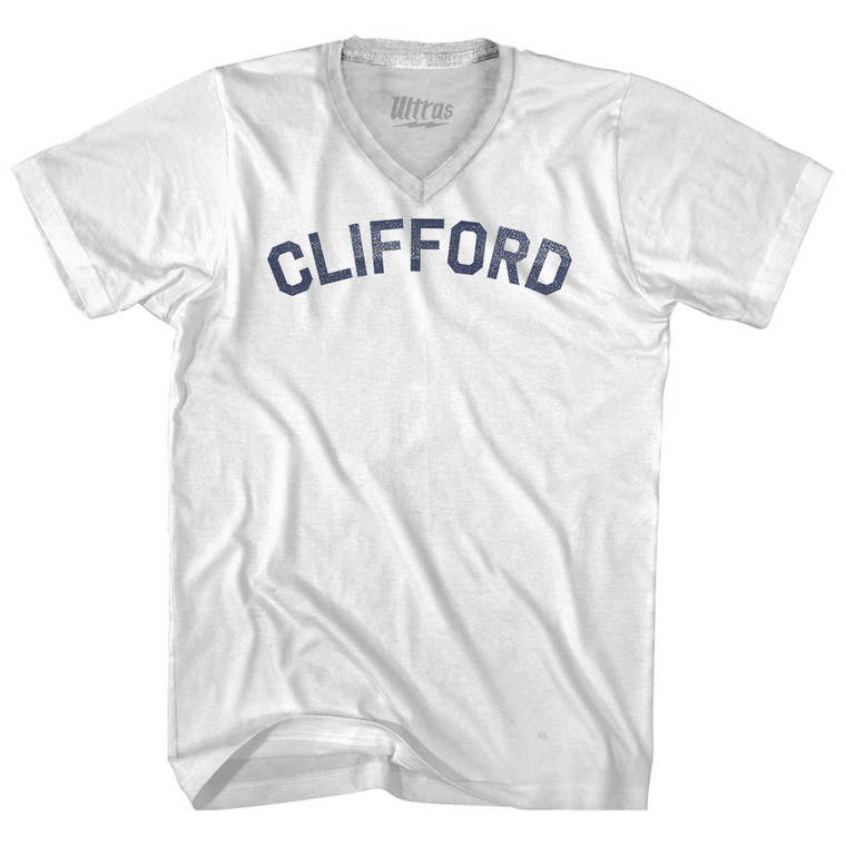 Clifford Adult Tri-Blend V-neck T-shirt - White
