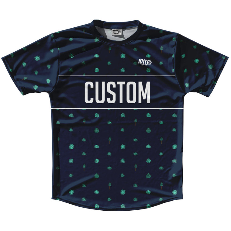 Tequila Pattern Finish Line Custom Running Track Tops Made In USA - Navy Blue