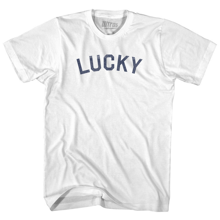 Lucky Womens Cotton Junior Cut T-Shirt - White