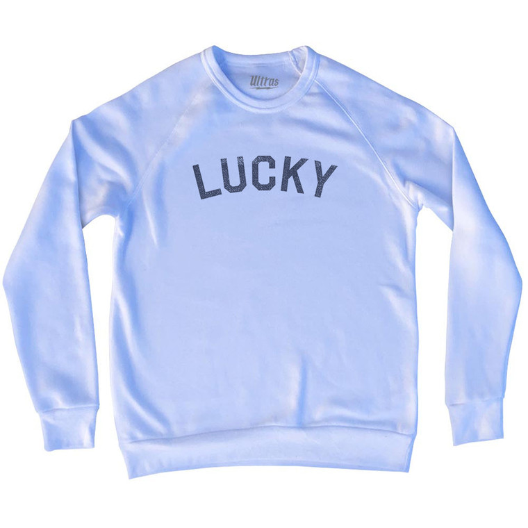 Lucky Adult Tri-Blend Sweatshirt - White