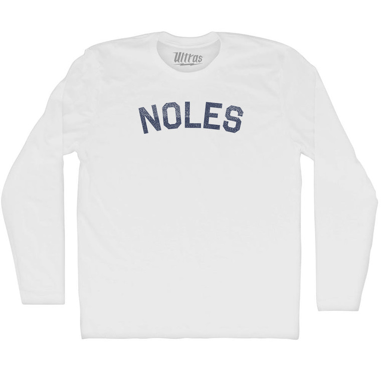 Noles Adult Cotton Long Sleeve T-shirt - White