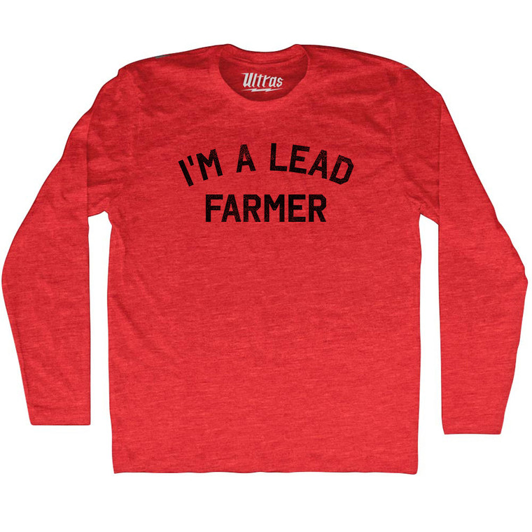 I'm A Lead Farmer Adult Tri-Blend Long Sleeve T-shirt - Athletic Red