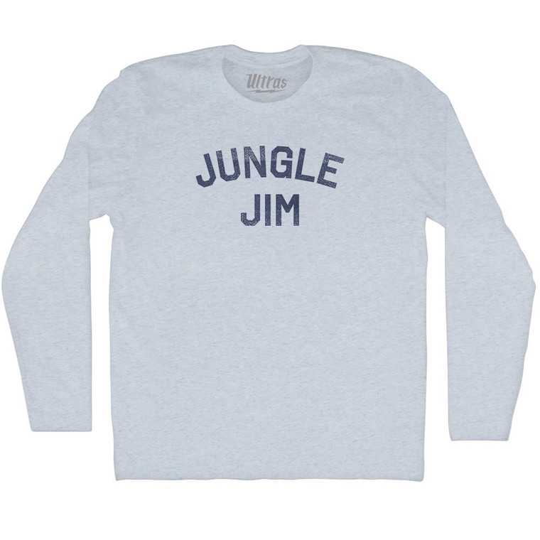 Jungle Jim Adult Tri-Blend Long Sleeve T-shirt - Athletic White