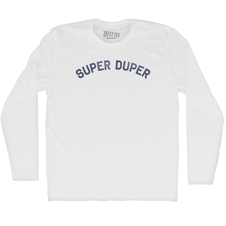 Super Duper Adult Cotton Long Sleeve T-shirt - White