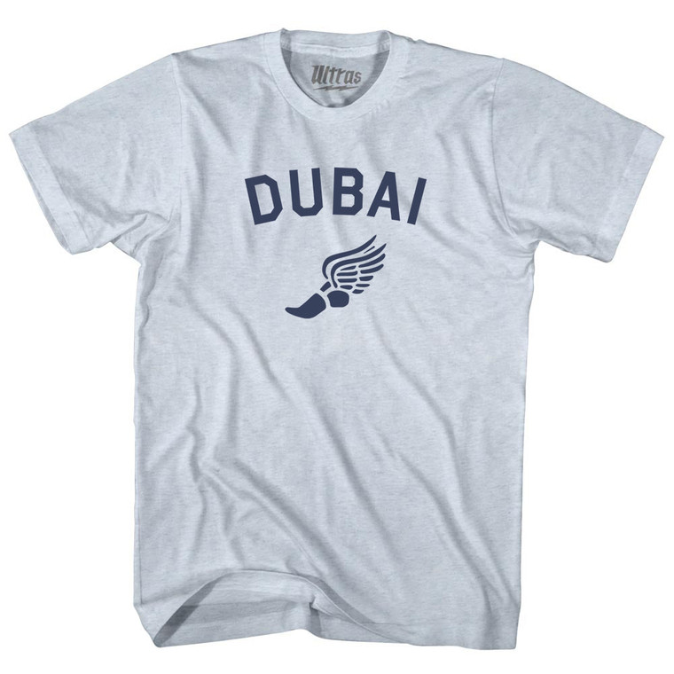 Dubai Running Track Winged Foot Adult Tri-Blend T-shirt - Athletic White