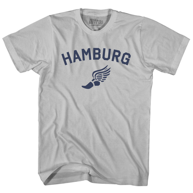 Hamburg Running Track Winged Foot Adult Cotton T-shirt - Cool Grey
