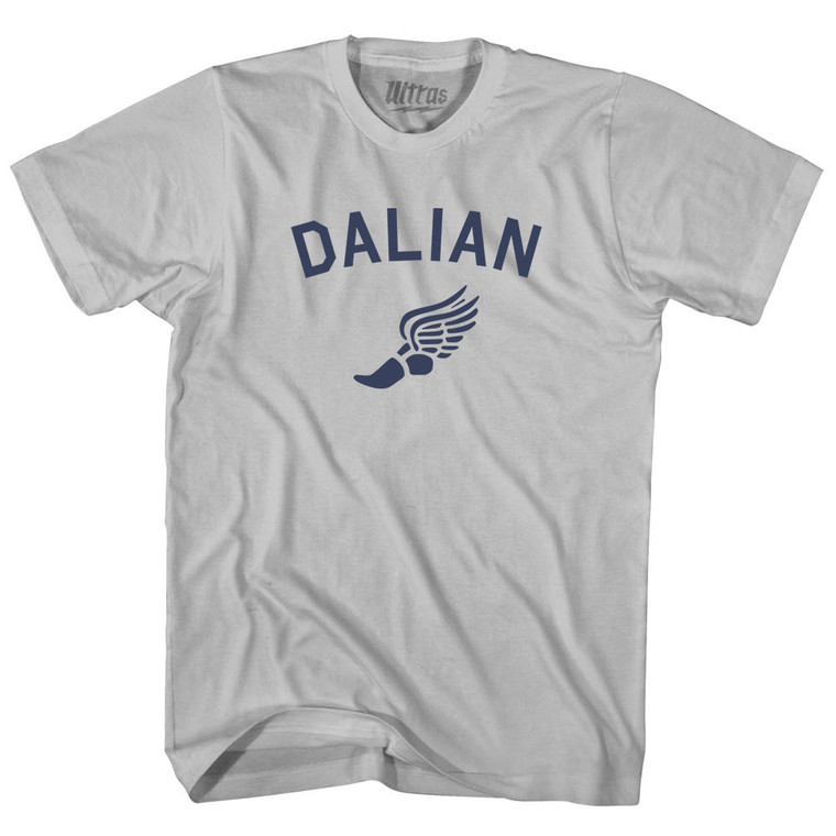 Dalian Running Track Winged Foot Adult Cotton T-shirt - Cool Grey