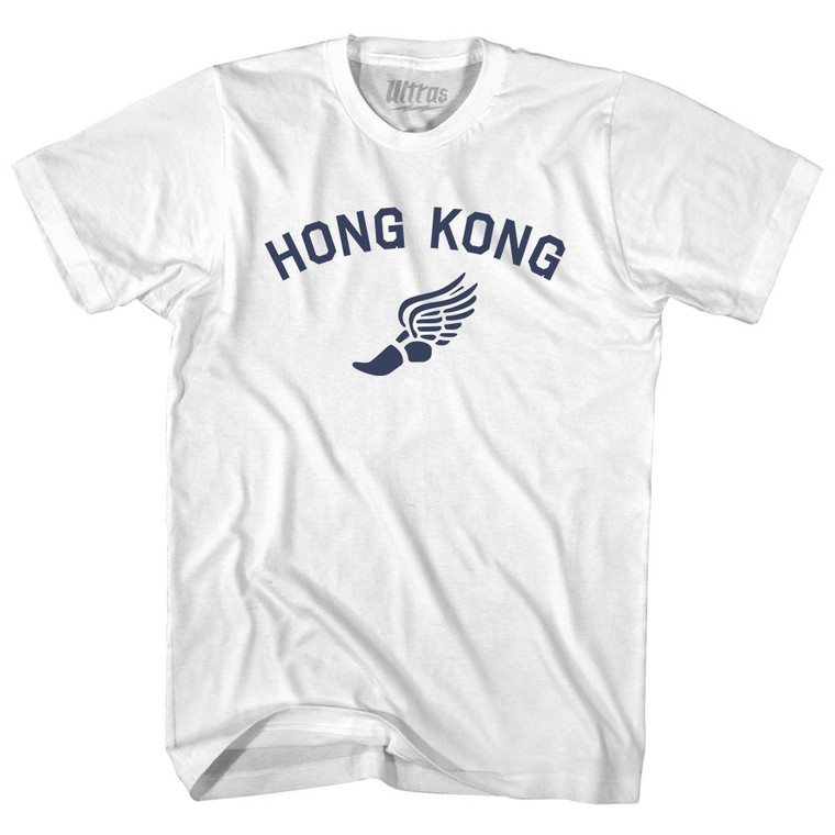 Hong Kong Running Track Winged Foot Youth Cotton T-shirt - White