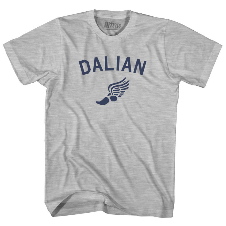 Dalian Running Track Winged Foot Adult Cotton T-shirt - Grey Heather