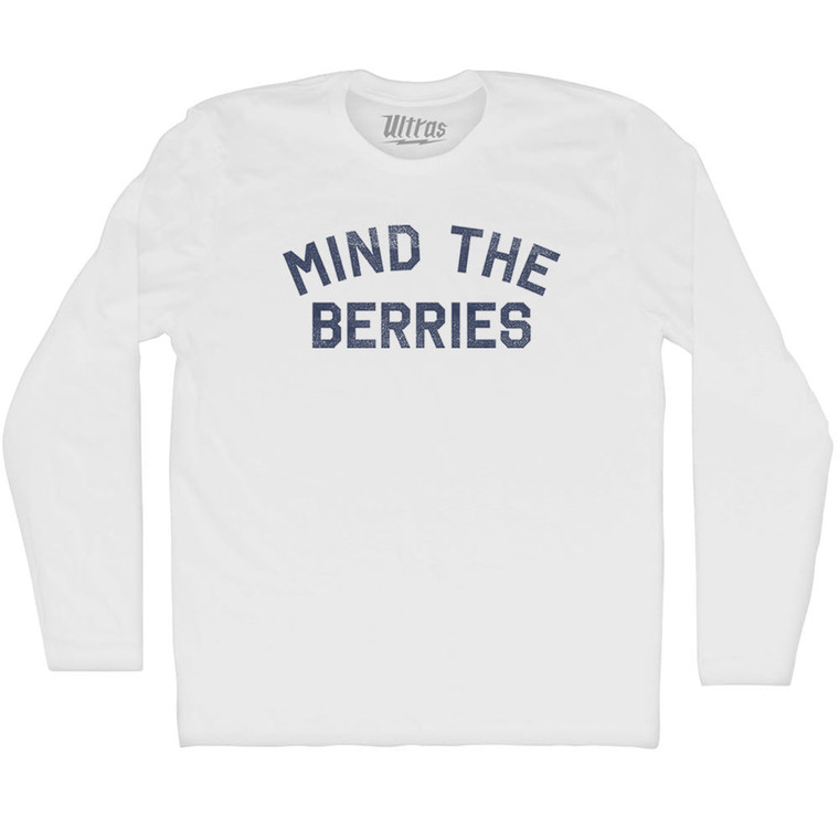 Mind The Berries Adult Cotton Long Sleeve T-shirt - White