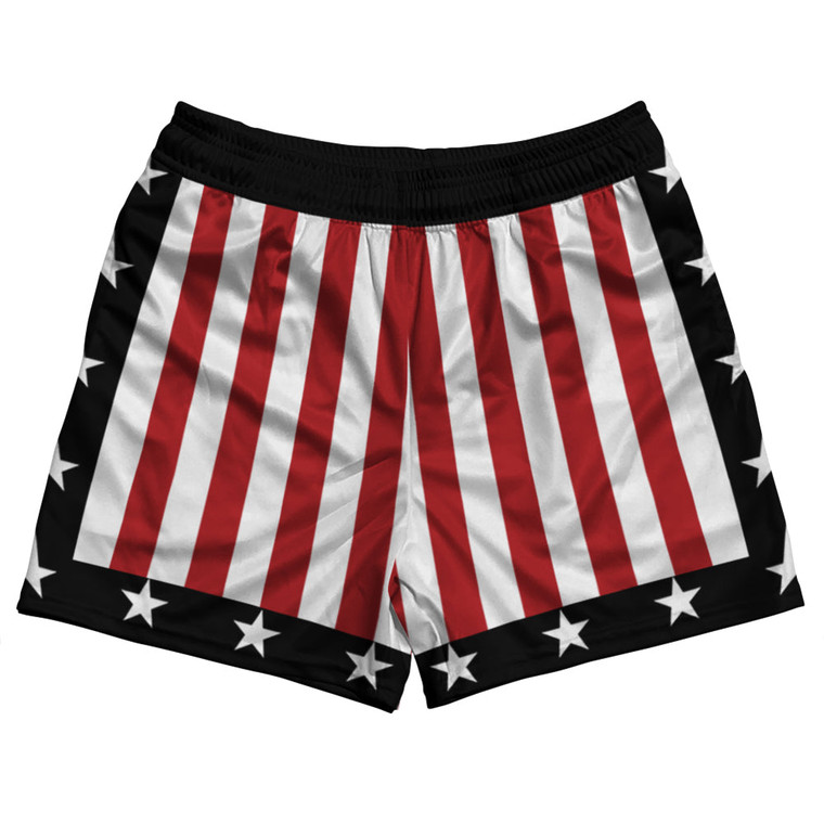 Black, Red and White Champ Rugby Shorts Made In USA