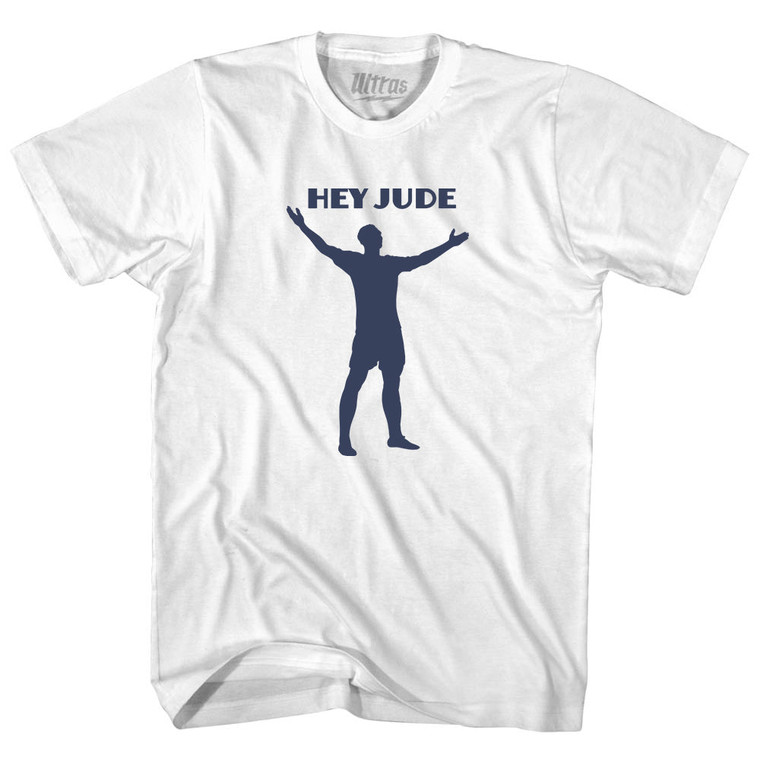 Hey Jude Soccer Celebration Adult Cotton T-shirt - White