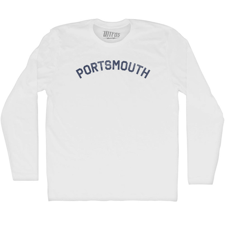 Portsmouth Adult Cotton Long Sleeve T-shirt - White