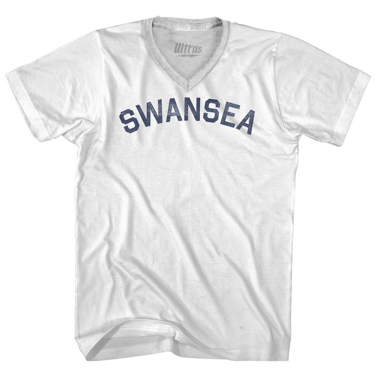 Swansea Adult Tri-Blend V-neck T-shirt - White