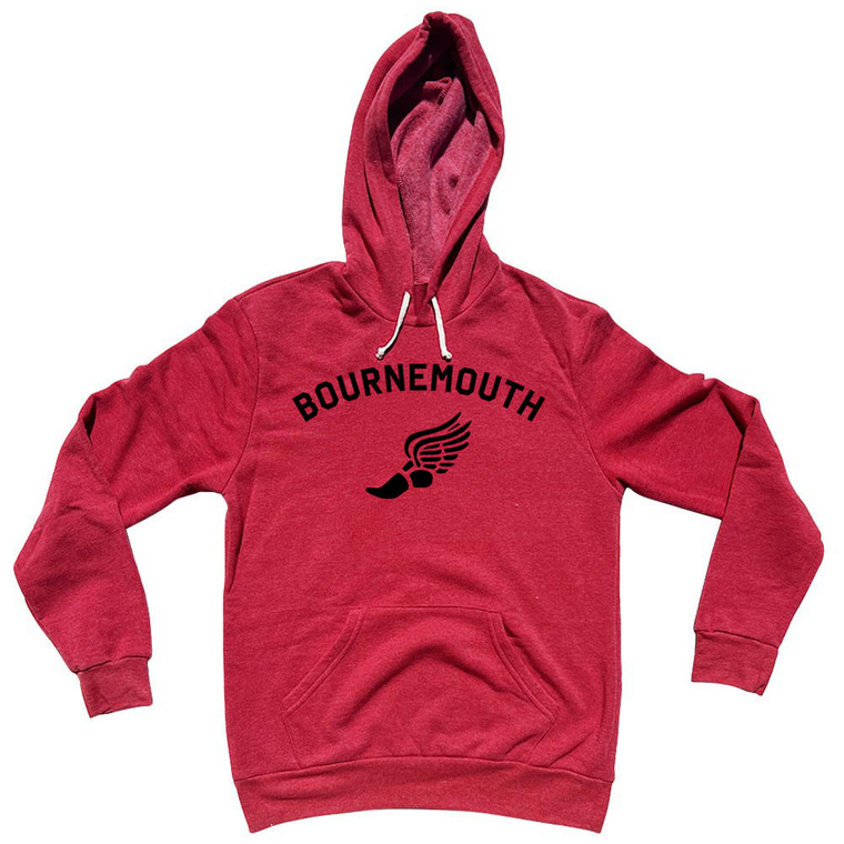 Bournemouth Running Track Winged Foot-Tri-Blend Hoodie - Red