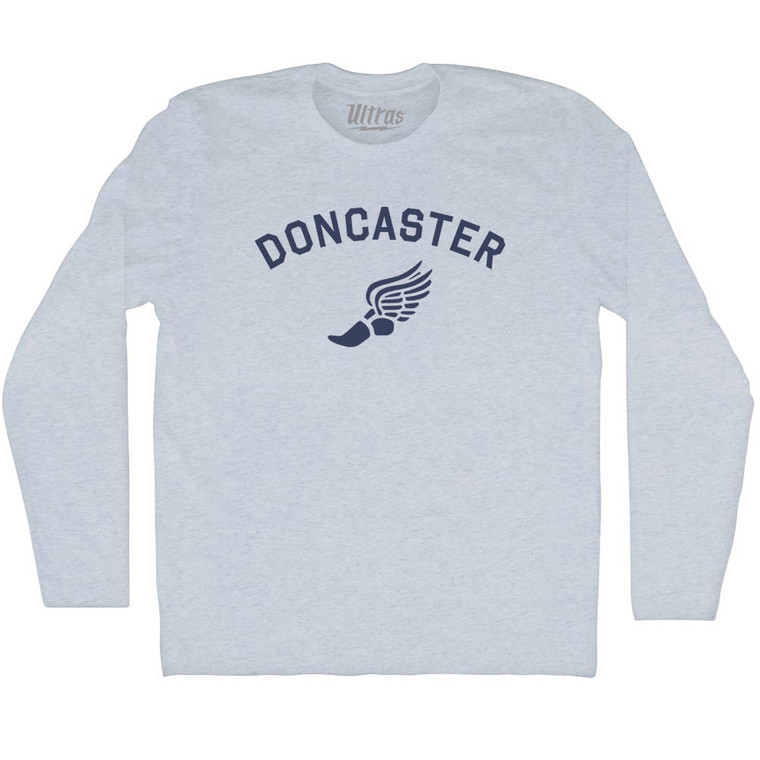Doncaster Running Track Winged Foot-Adult Tri-Blend Long Sleeve T-shirt - Athletic White Doncaster Running Track Winged Foot-Adult Tri-Blend Long Sleeve T-shirt - Athletic White