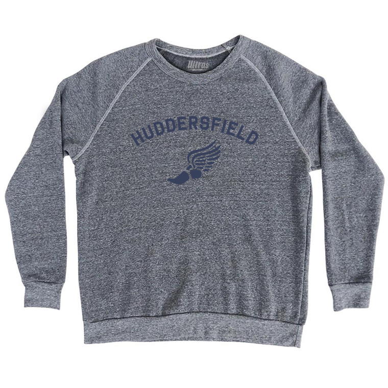 Huddersfield Running Track Winged Foot-Adult Tri-Blend Sweatshirt - Athletic Grey Huddersfield Running Track Winged Foot-Adult Tri-Blend Sweatshirt - Athletic Grey