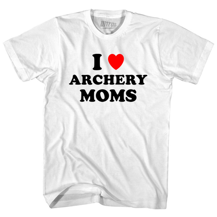 I Love Archery Moms Womens Cotton Junior Cut T-Shirt - White