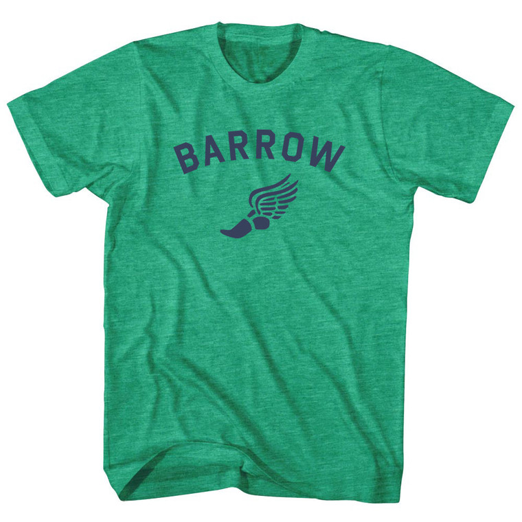 Barrow Running Track Winged Foot Adult Tri-Blend T-shirt - Athletic Green