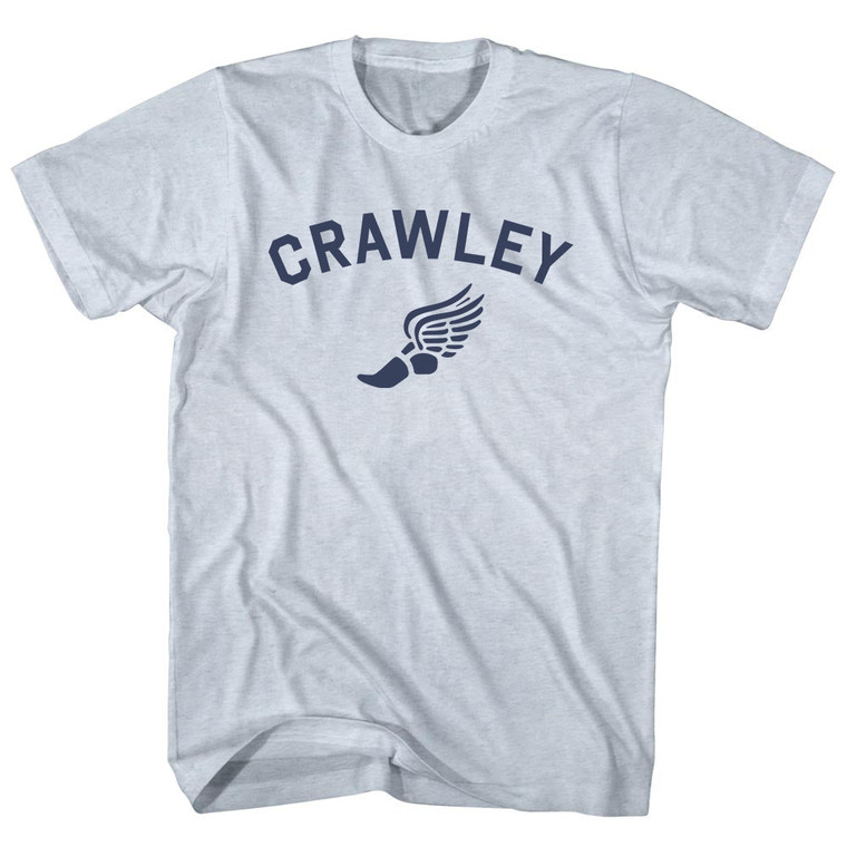 Crawley Running Track Winged Foot Adult Tri-Blend T-shirt - Athletic White Crawley Running Track Winged Foot Adult Tri-Blend T-shirt - Athletic White