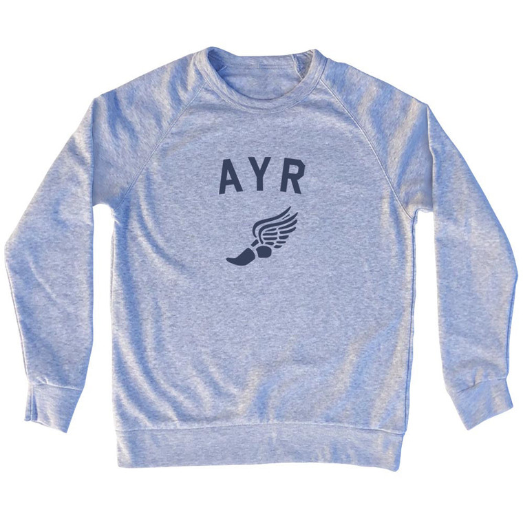 Ayr Running Track Winged Foot Adult Tri-Blend Sweatshirt - Grey Heather