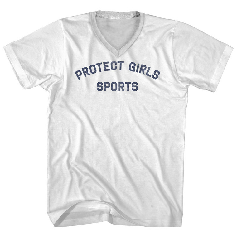 Protect Girls Sports Adult Cotton V-neck T-shirt - White