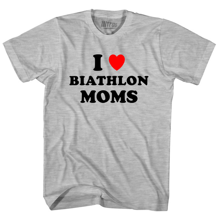 I Love Biathlon Moms Youth Cotton T-shirt - Grey Heather