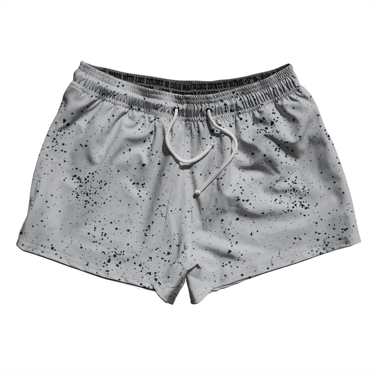 Super Fly Pattern Blue Navy And Grey Medium 2.5" Swim Shorts Made in USA - Blue Navy And Grey Medium